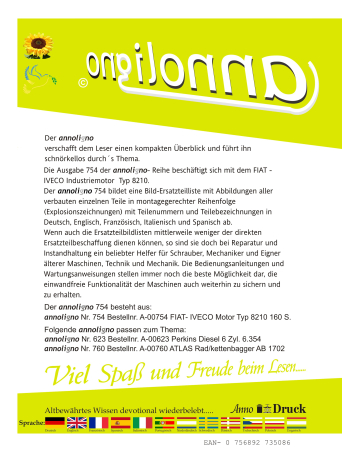 FIAT-IVECO Diesel Industriemotor Typ 8210 Bild- Ersatzteilliste & Explosionszeichnungen - annoligno 754